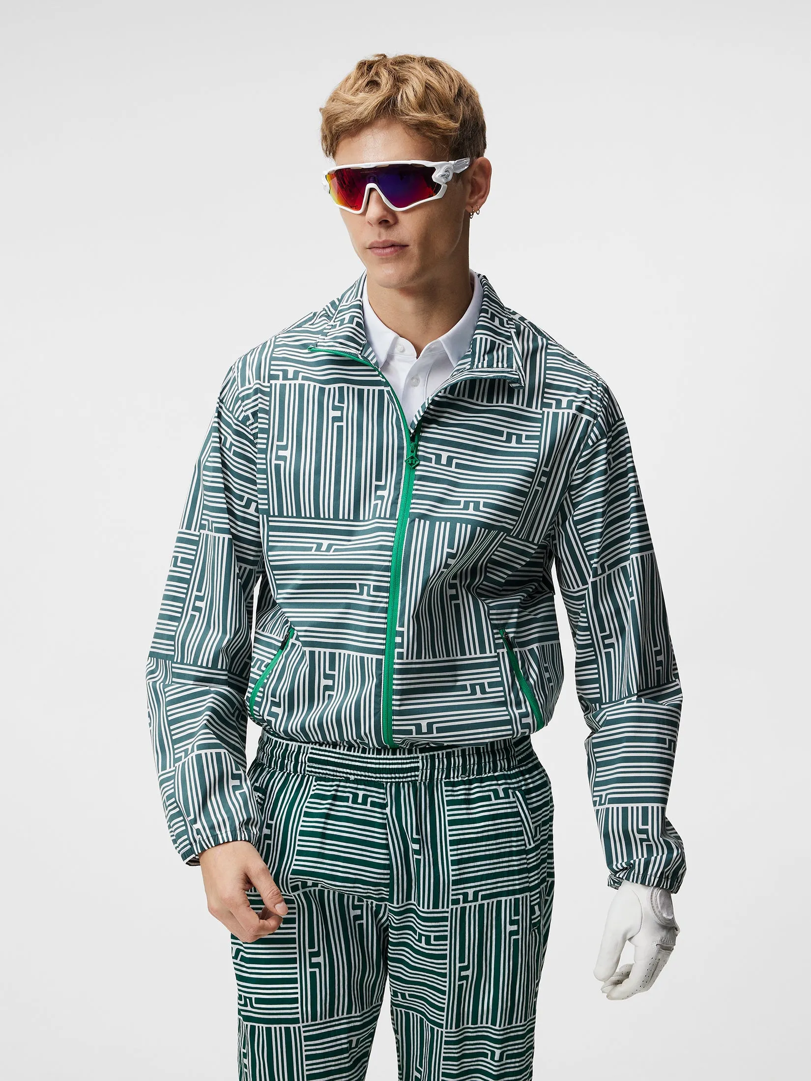 MAX PRINTED WIND JACKET / Bridge Stripe Patchwork