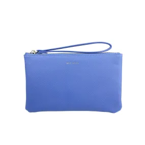 Mel&Co Saffiano-Effect Wristlet Loop Handle Pouch -Baby Blue