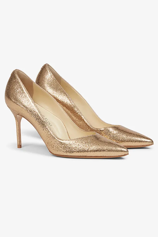 M.M.LaFleur x Sarah Flint Perfect Pump 85 :: Gold Crackle