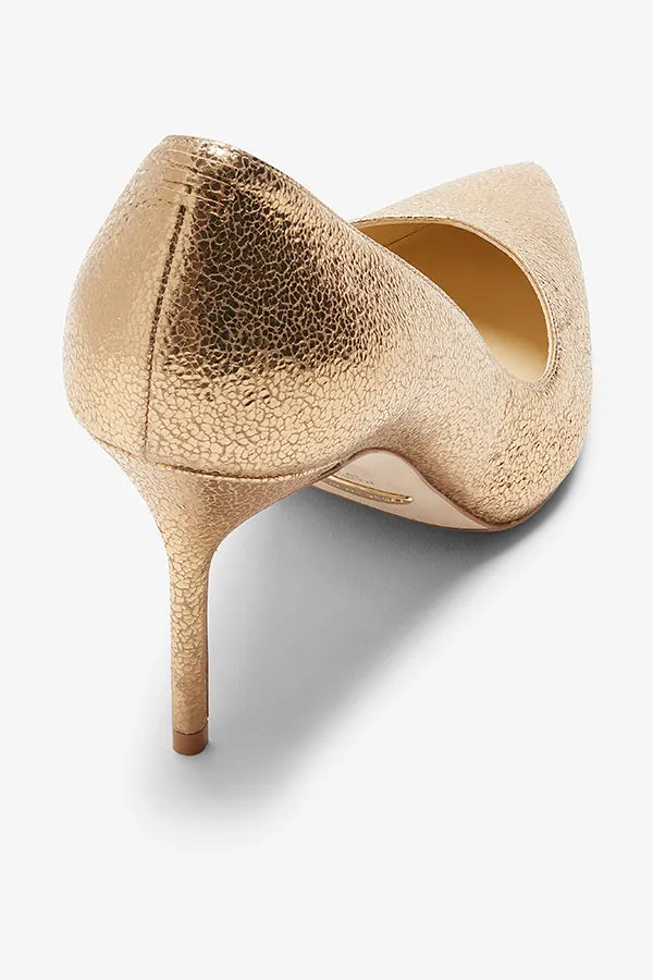 M.M.LaFleur x Sarah Flint Perfect Pump 85 :: Gold Crackle