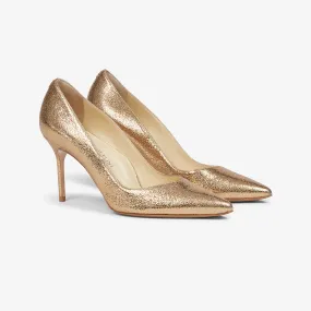 M.M.LaFleur x Sarah Flint Perfect Pump 85 :: Gold Crackle