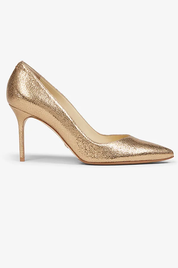 M.M.LaFleur x Sarah Flint Perfect Pump 85 :: Gold Crackle