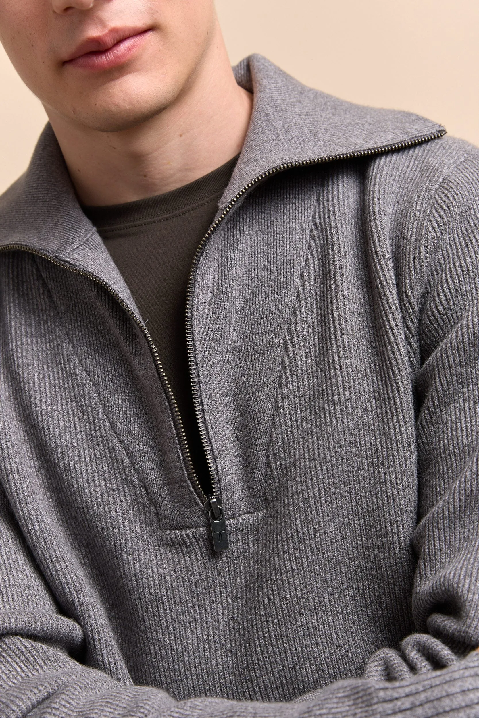 Mock-zip sweater