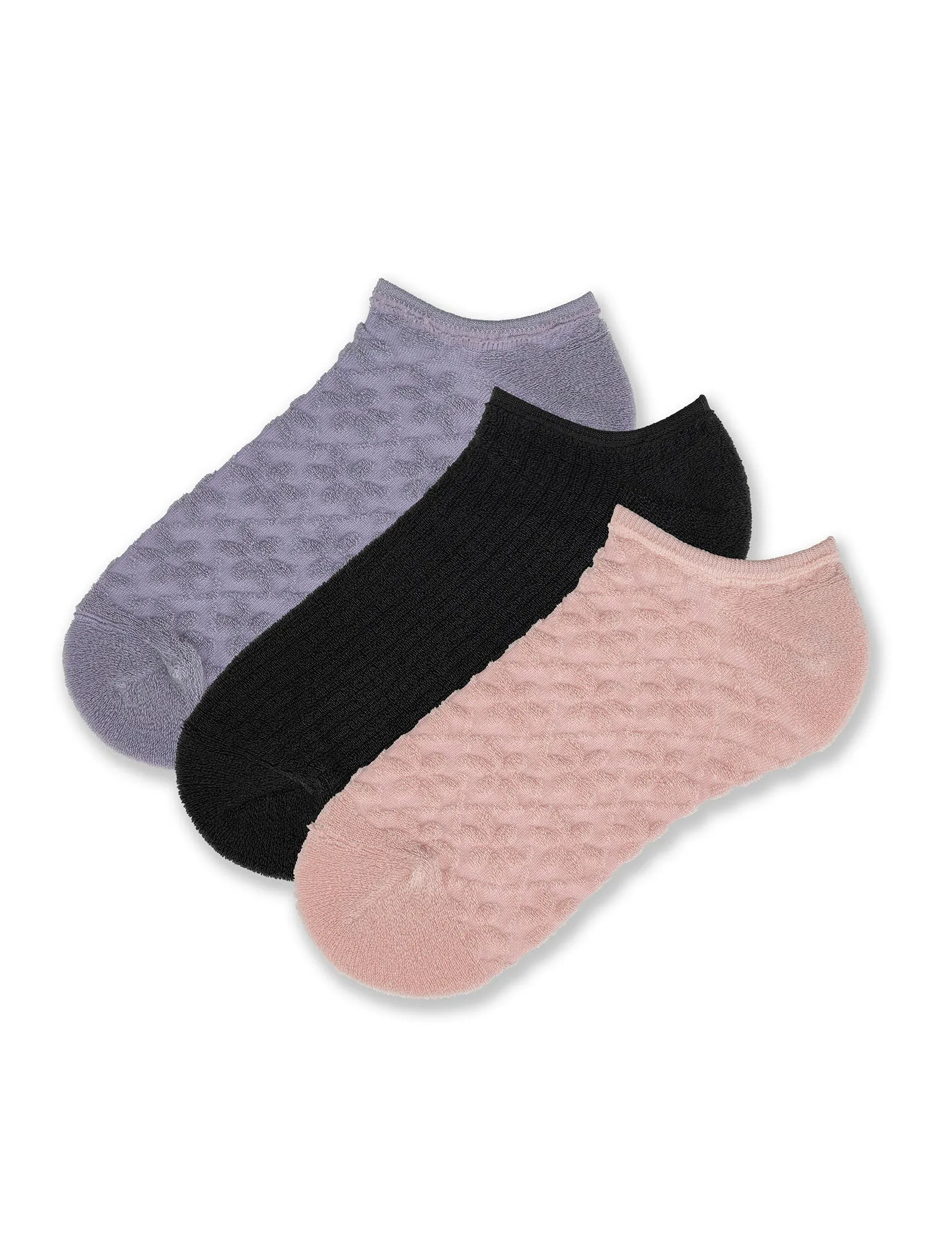 Moisturizing Daisy Terry No Show Sock 3 Pair Pack