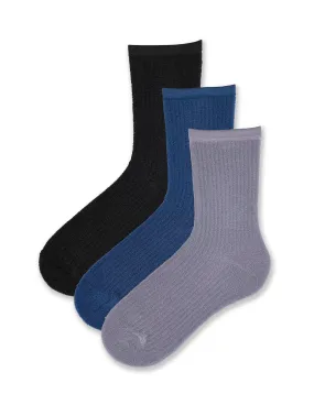 Moisturizing Ribbed Terry Crew Sock 3 Pair Pack