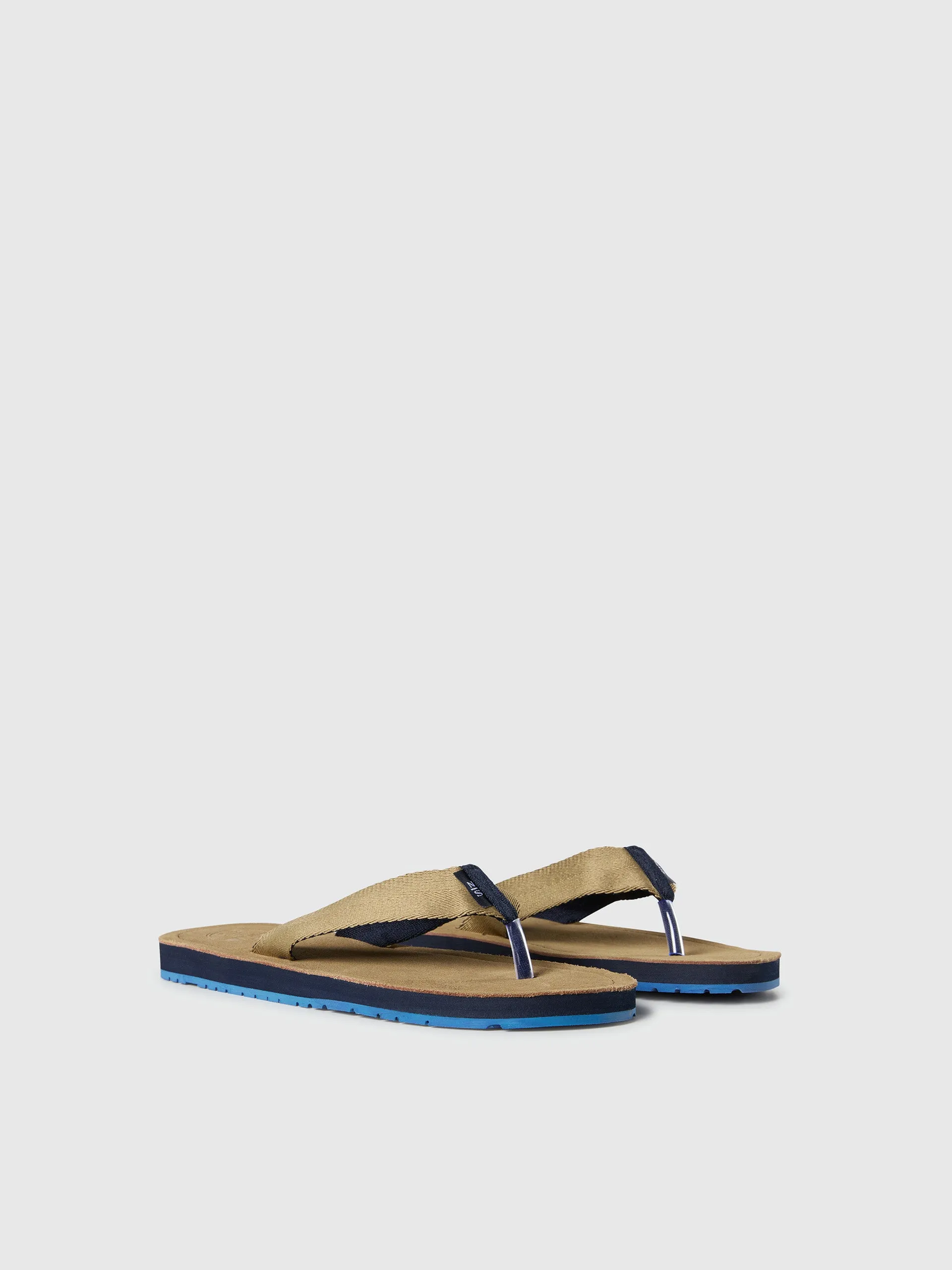 Monk suede flip flops