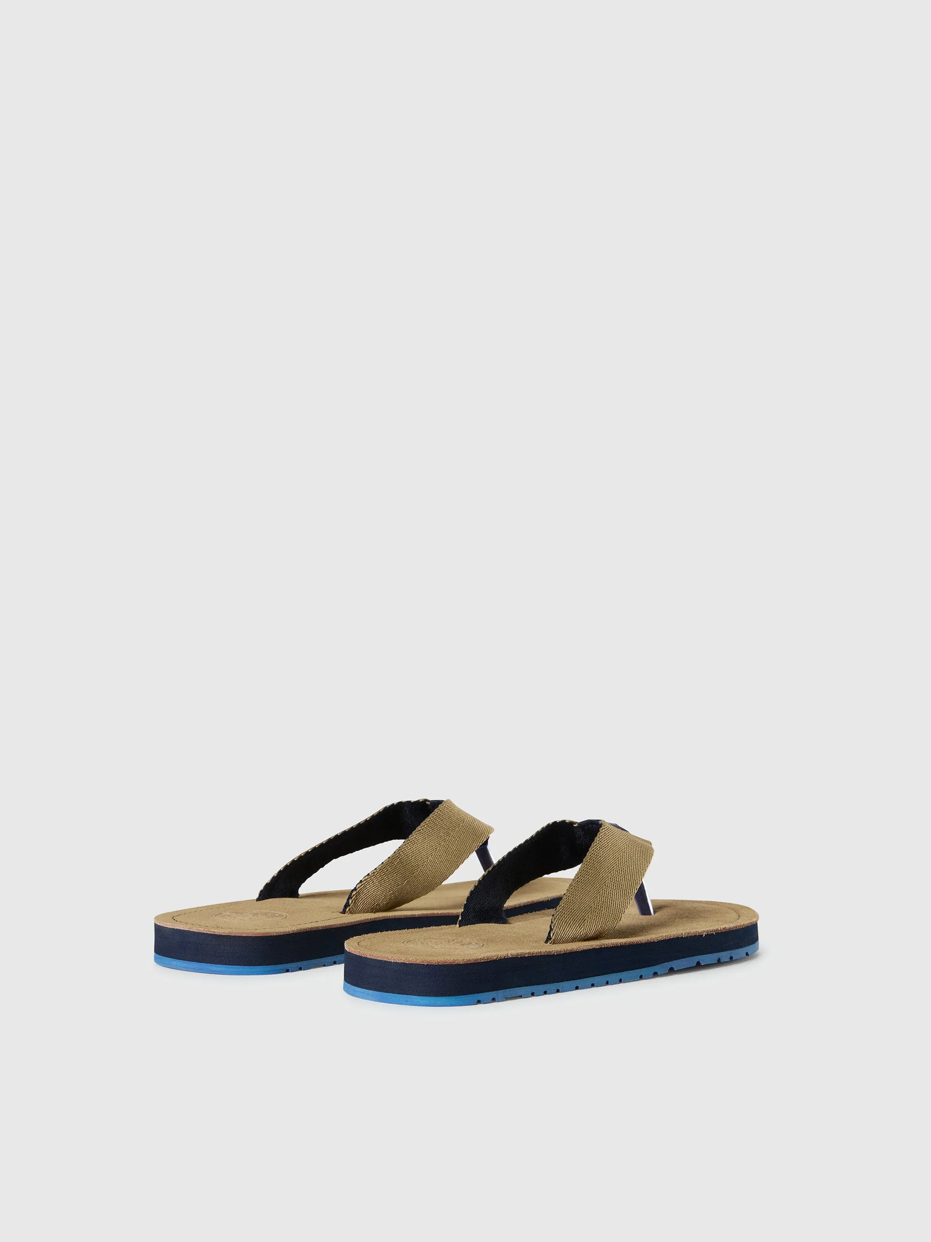 Monk suede flip flops