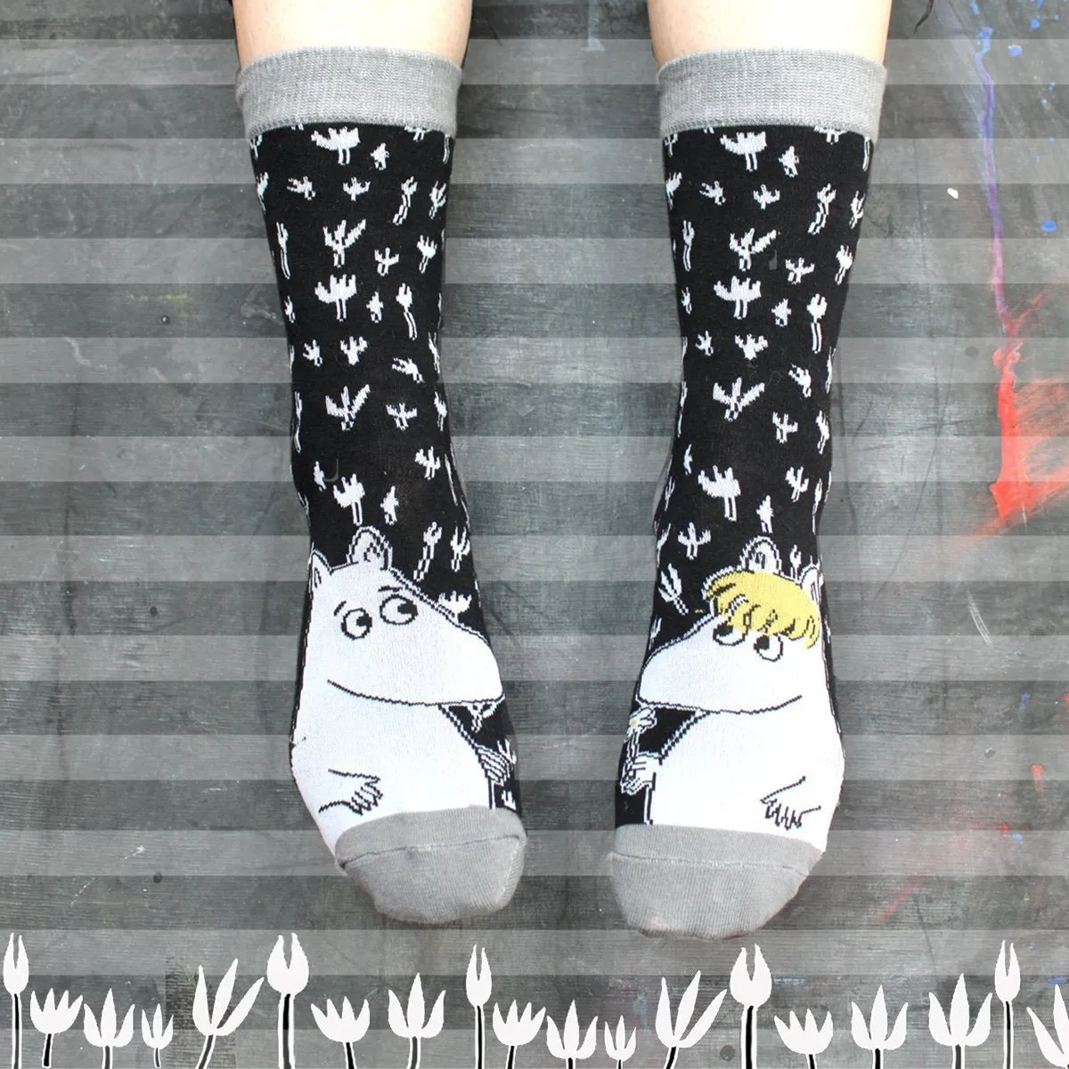 Moomin Black Printed Socks