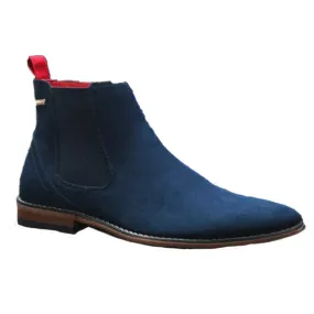 Navy Microfiber Chelsea Boot