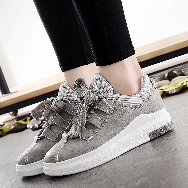 new arrival sneakers Breathable Round Toe Casual Shoes Student Platform Shoes Flats  Lace Up Ladies Shoe