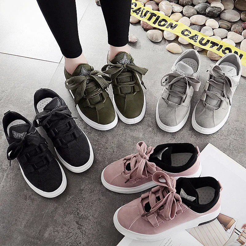 new arrival sneakers Breathable Round Toe Casual Shoes Student Platform Shoes Flats  Lace Up Ladies Shoe