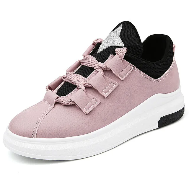 new arrival sneakers Breathable Round Toe Casual Shoes Student Platform Shoes Flats  Lace Up Ladies Shoe