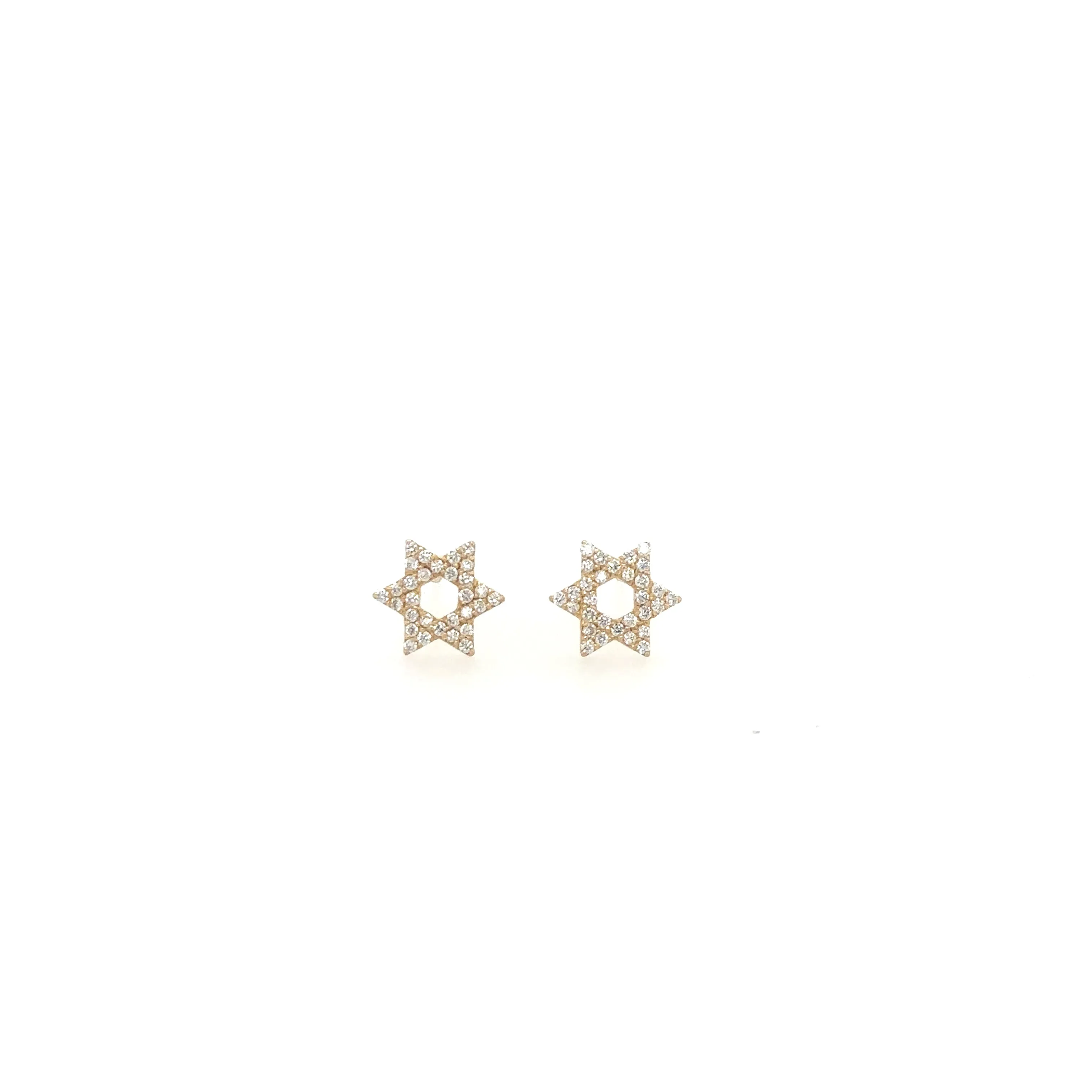 Pavé Diamond Star of David Stud Earrings