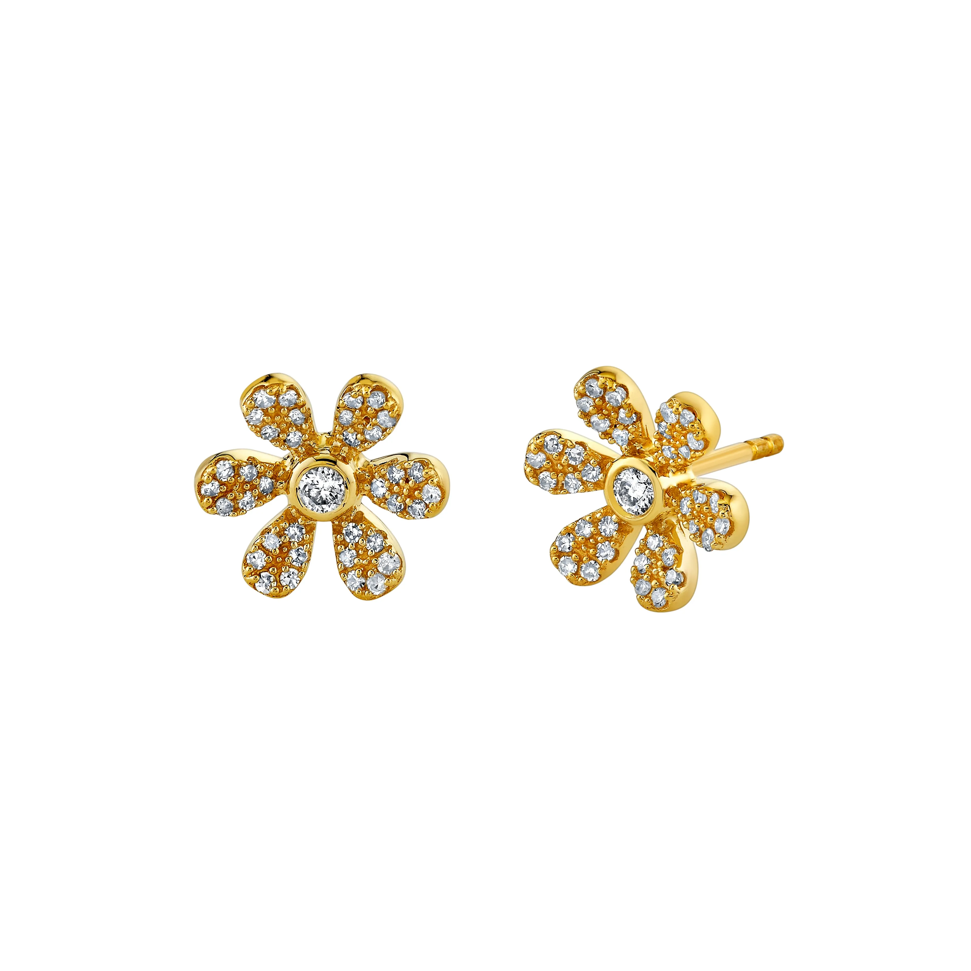 Pavé Flower Stud Earrings