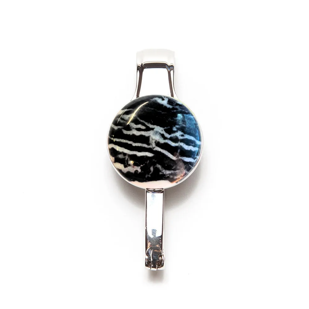 Purse/Key Hanger Combo Black & White Stone