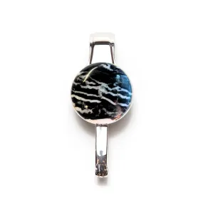 Purse/Key Hanger Combo Black & White Stone