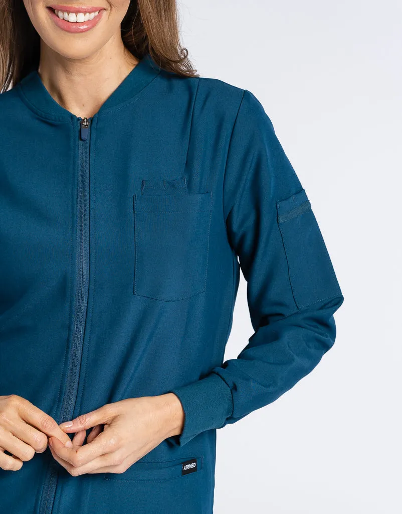 Scrub Jacket Zip Up - Gibraltar Blue