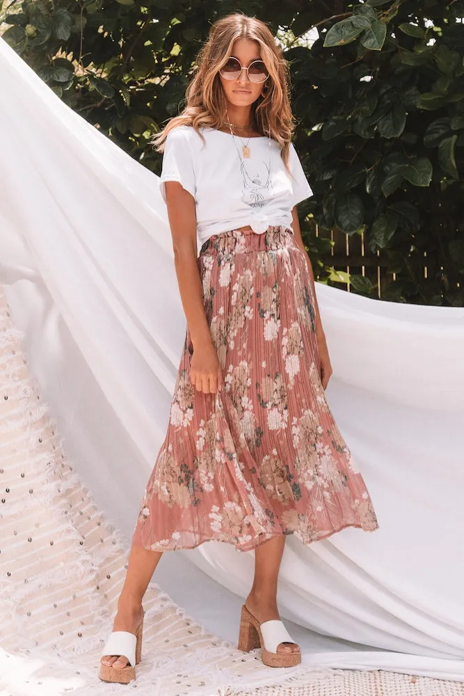 Secret Stories Midi Skirt Rose