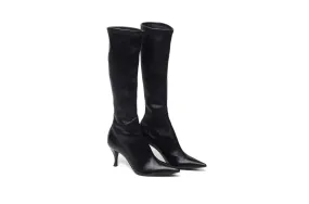 Sergio Rossi - Black Leather Pointed Toe Knee High Boots - IT 38