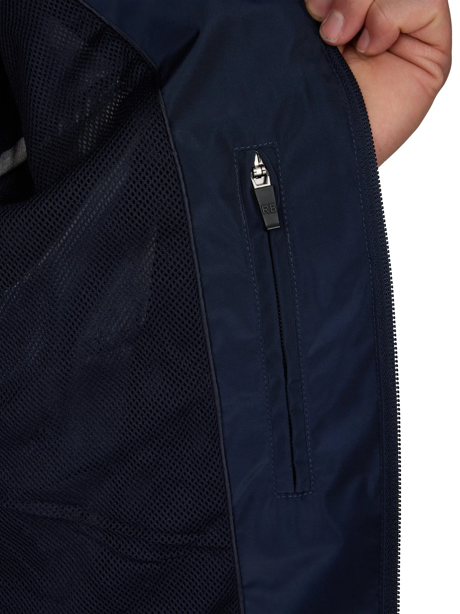 Showerproof Zip Through Kangaroo Jacket - Navy