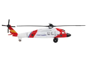 Sikorsky HH-60J Jayhawk Helicopter White and Red United States Coast Guard with Runway Section Diecast Model by Runway24