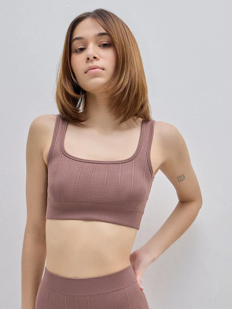 Superstar Mauve Textured Padded Bra