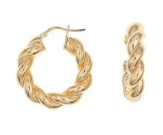 Swirl Hoop Earrings- Silver