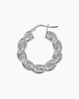 Swirl Hoop Earrings- Silver