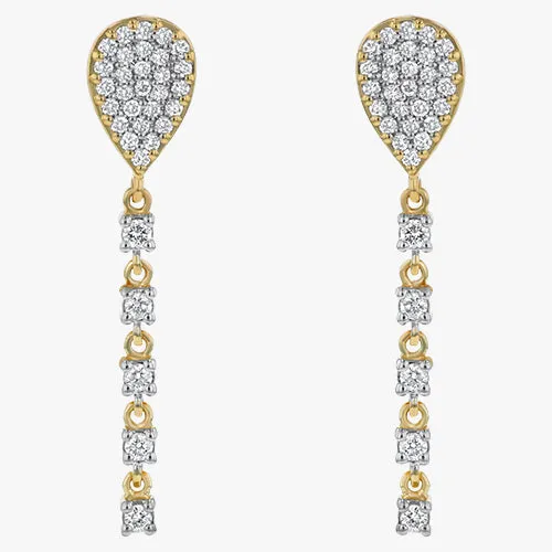 Teardrop Diamond Dangle Earrings