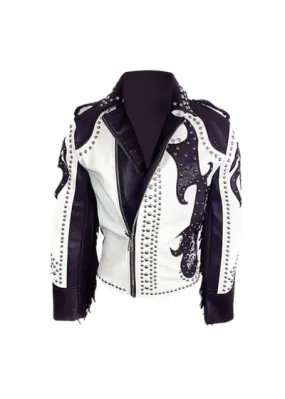 Tribal Rock Punk Gothic Rivet Motorcycle Jacket