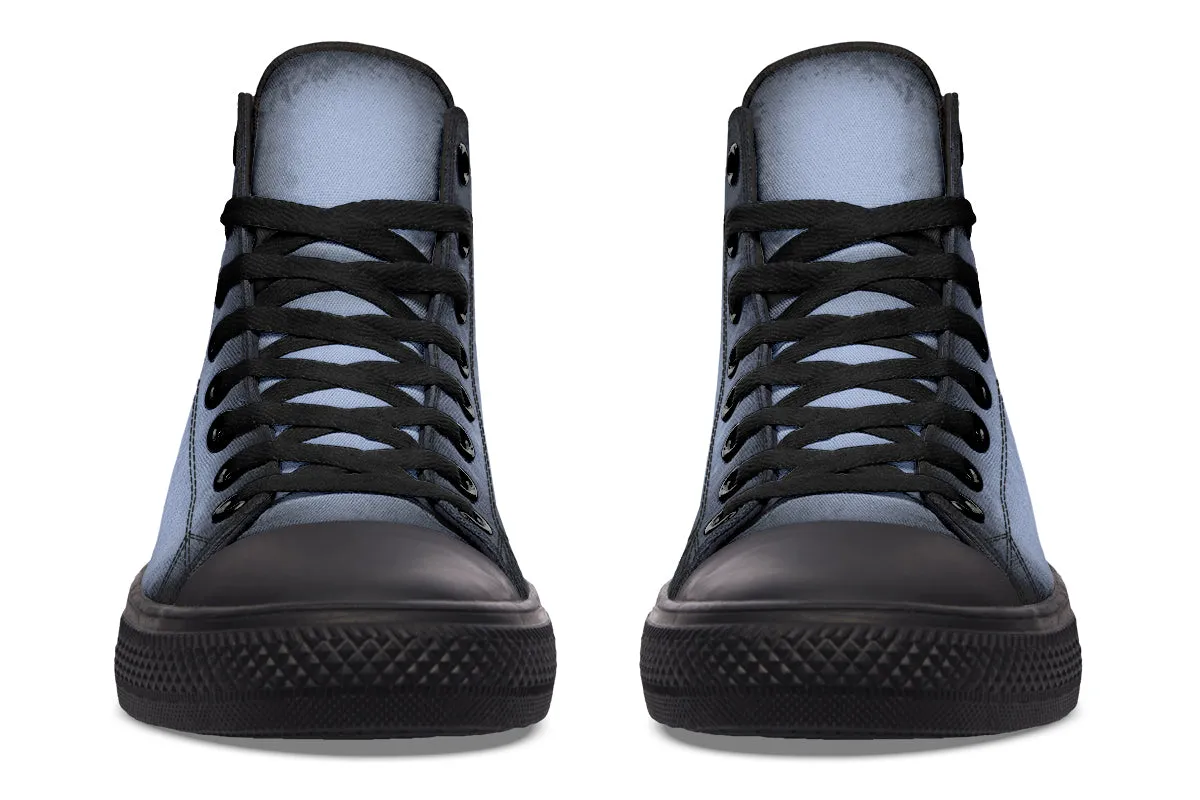 Twilight Blue High Tops - Classic Premium Canvas Shoes with Comfortable and Durable Soles