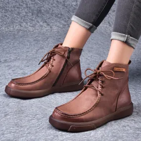 Winter Retro Leather Short Boots | Gift Shoes