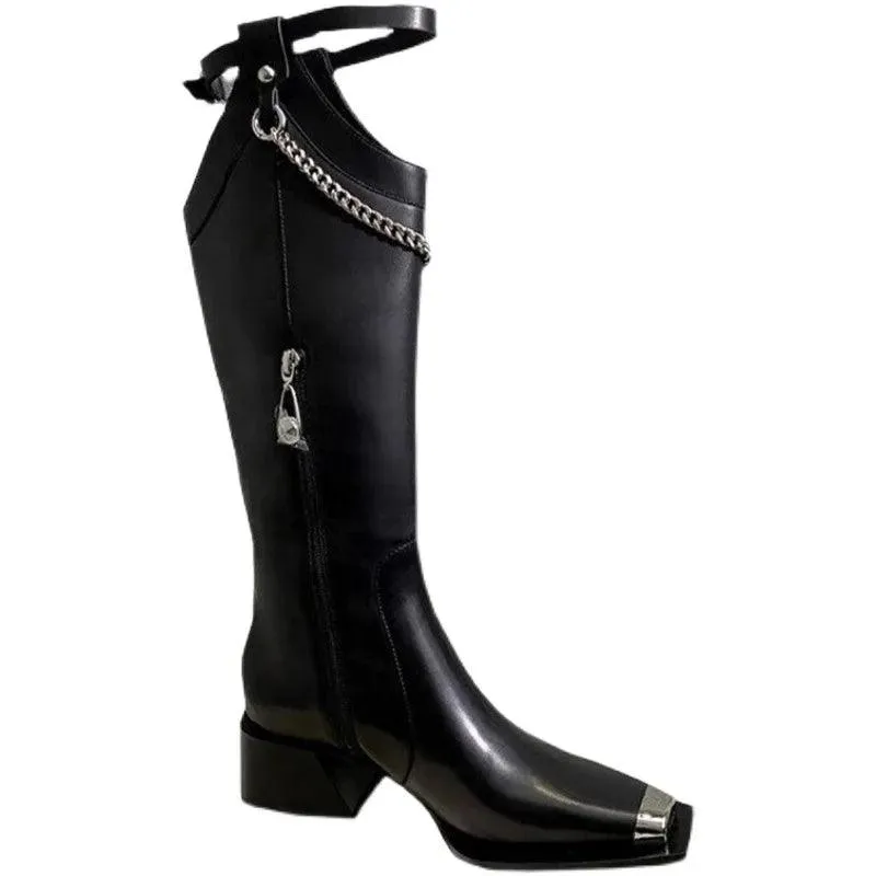 Women's Casual Shoes GCSO28 Over Knee-High Boots With Thick Heel