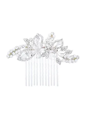 Yellow Chimes Comb Pin for Women Hair Accessories for Women Floral Comb Clips for Hair for Women White Crystal Hair Pin Bridal Hair Accessories for Wedding Side Pin / Comb Pin / Juda Pin Accessories for Women