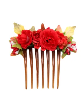 Yellow Chimes Comb Pin for Women Hair Accessories for Women Floral Hair Pins for Women Artificial Floral Hair Pin Bridal Hair Accessories for Wedding Side Pin/Hair Clip/Juda Pin Accessories for Women