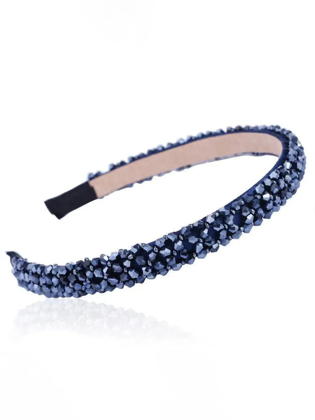 Yellow Chimes Crystal Rhinestone Headband, Blue Headband for Women and Girls (Pack of 1)