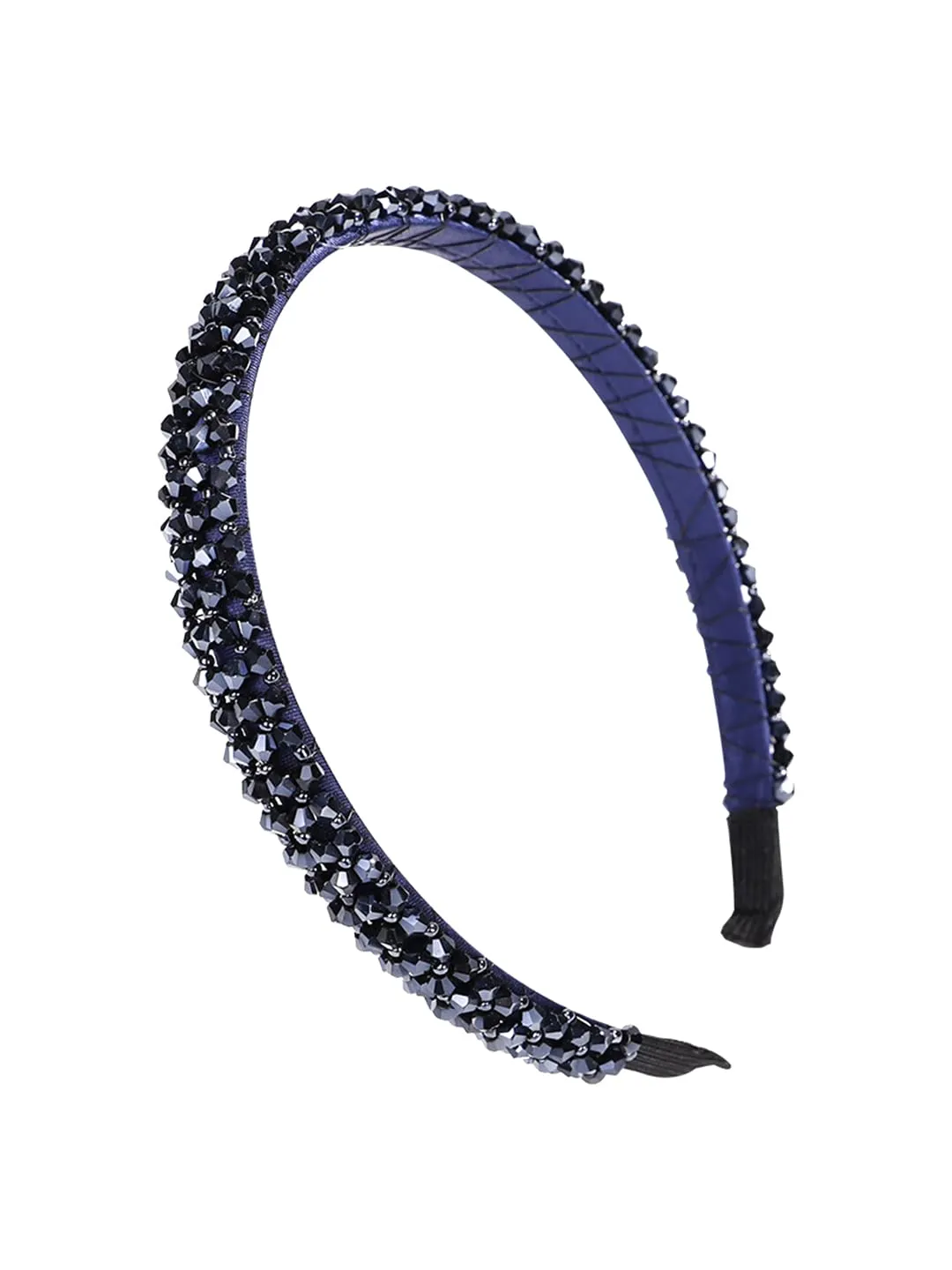 Yellow Chimes Crystal Rhinestone Headband, Blue Headband for Women and Girls (Pack of 1)